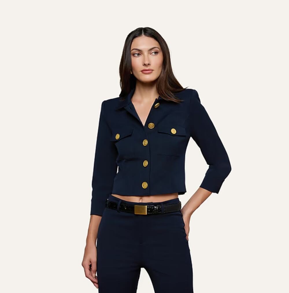 NWT L'Agence Kumi Cropped Jacket Midnight Size 0